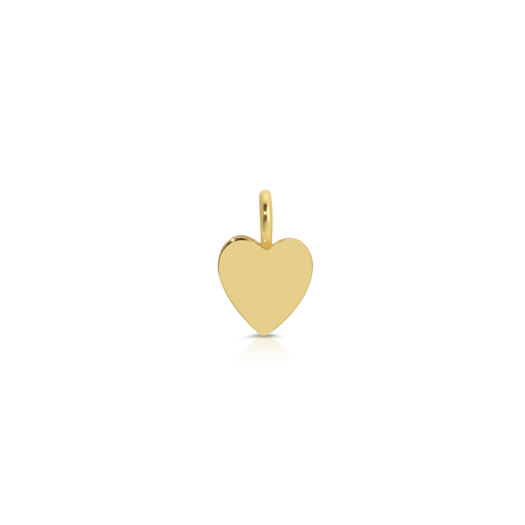 Planet Jill Custom Initial Charm Pendant Necklace, Small Engravable Heart Charm, 14K Gold Photo Gift Chain Jewelry
