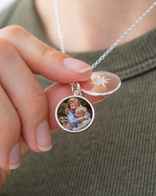 Engravable Sparkle Photo Locket - Sterling Silver