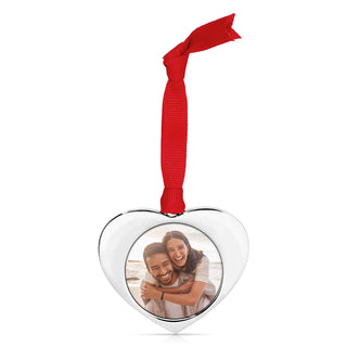 Heart Photo Ornament - Silver